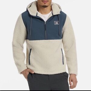 Hurley Half Zip Sherpa Anorak Hoodie Jacket Pullover